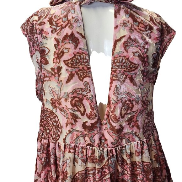 Free People Velvet Mini Dress In Petal Combo Size S NWT - Picture 11 of 16